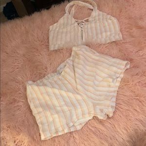 Two Piece Halter Top and Shorts